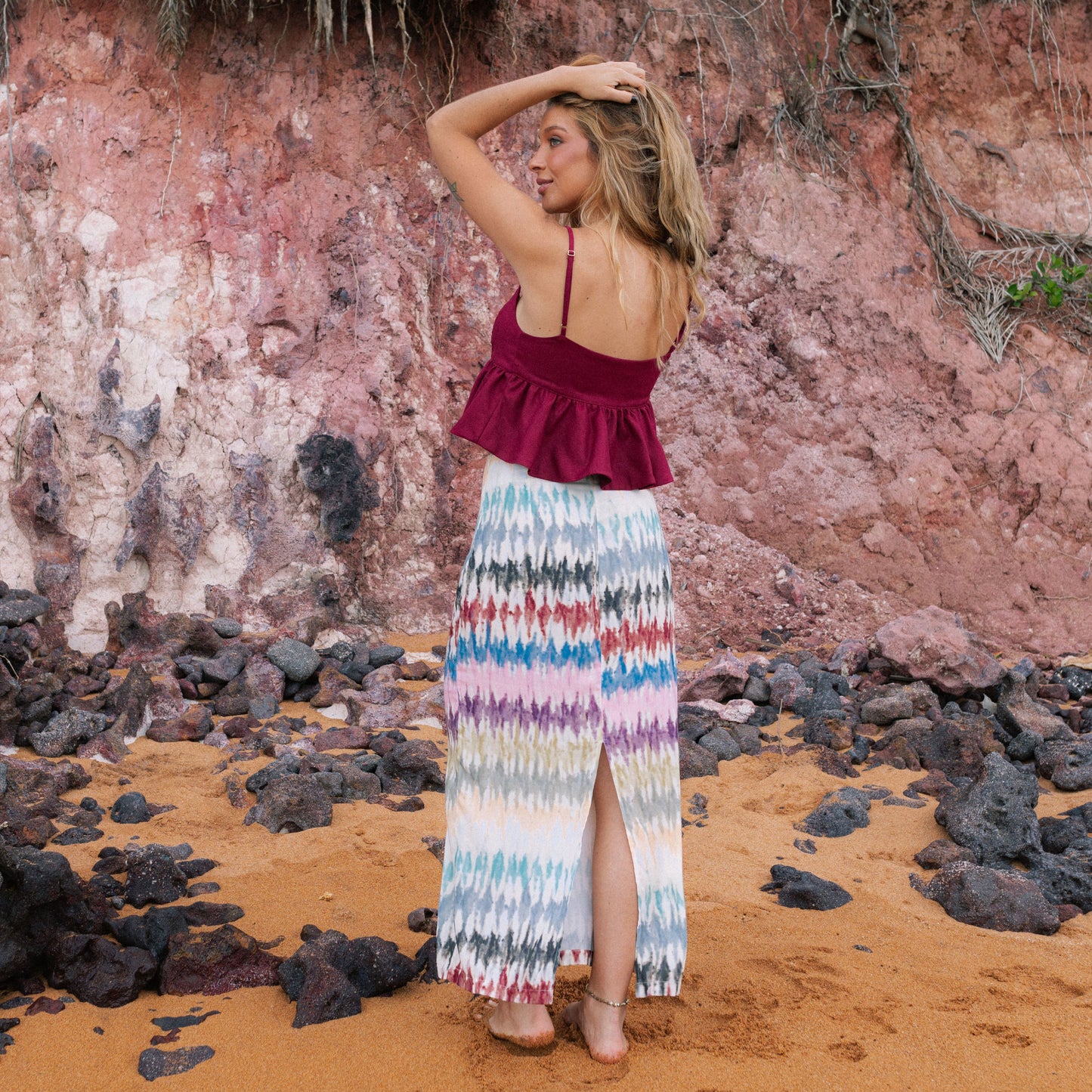 Saia Midi Estampada Andromeda