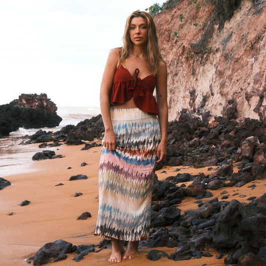 Saia Midi Estampada Andromeda